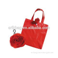 Rose shape design foldable shopping bag,hot sale 190T foldable shopping bag